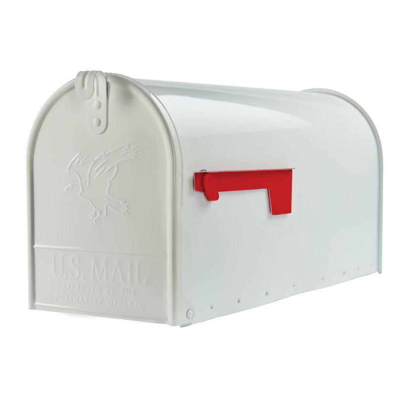 Gibraltar Mailboxes Elite Series E1600W00 Mailbox, 1475 cu-in Capacity, Galvanized Steel, Powder-Coated, 8.7 in W, White 1475 Cu-in, White