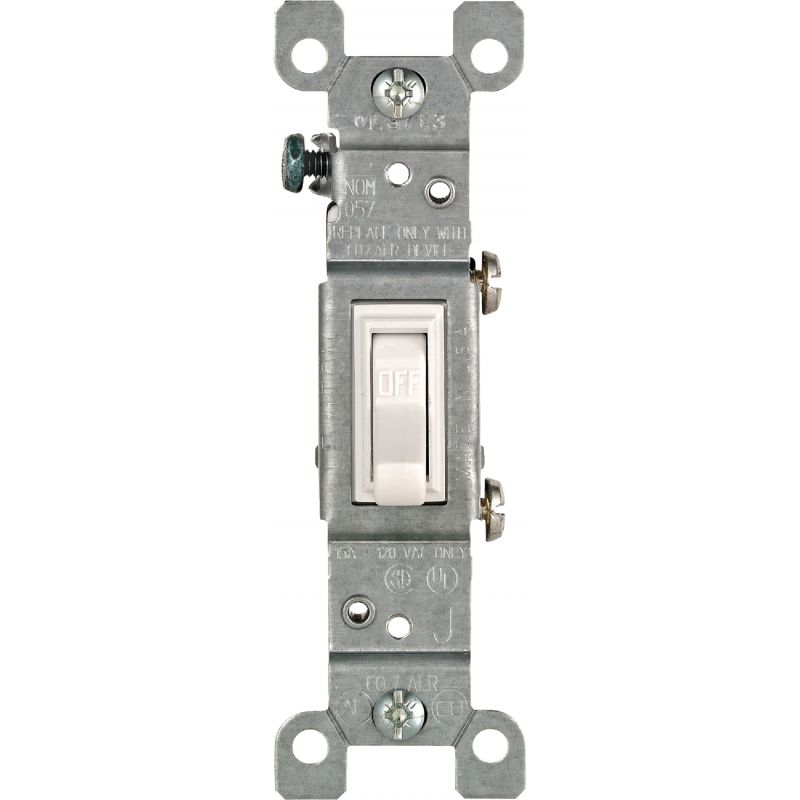 Leviton Copper/Aluminum Toggle Single Pole Switch White, 15