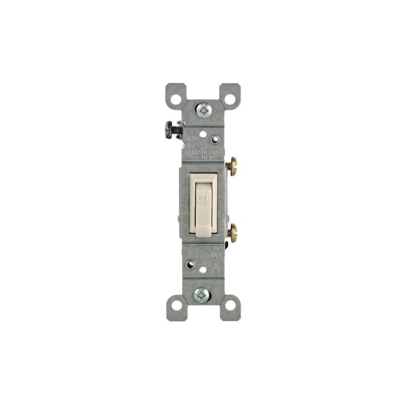 Leviton M26-01451-2TM Switch, 15 A, 120 V, Push-In Terminal, Thermoplastic Housing Material, Light Almond Light Almond