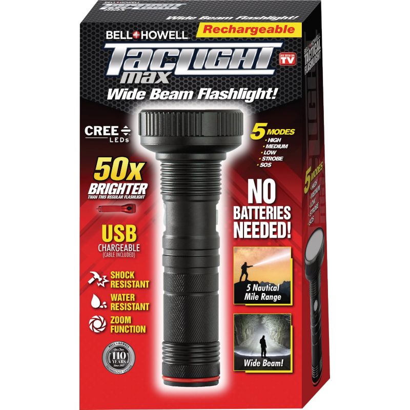 Bell+Howell TacLight Rechargeable Flashlight Black
