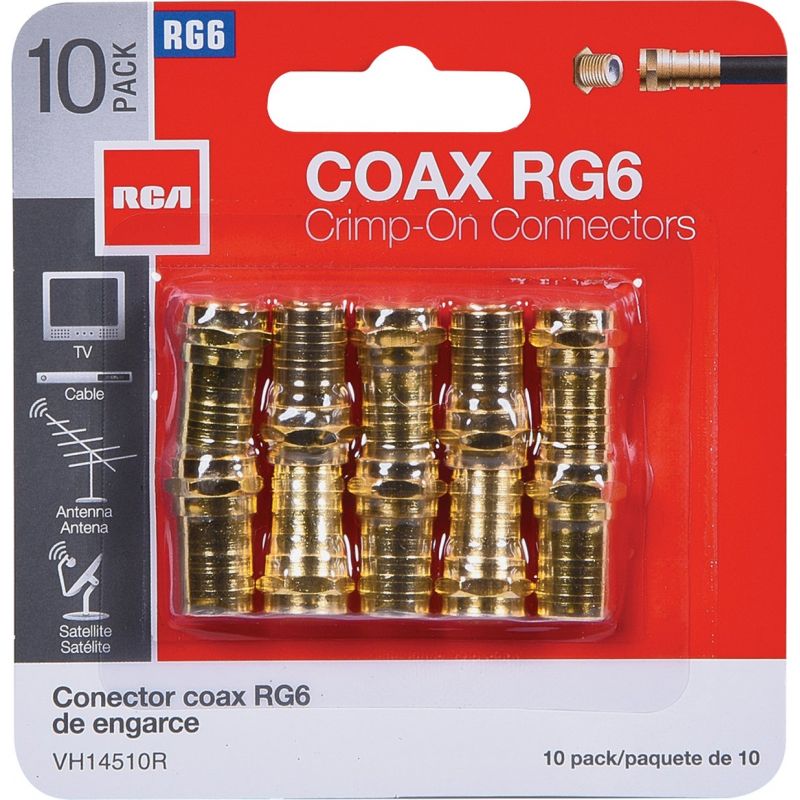 RCA RG6 Crimp-On Coaxial F-Connector