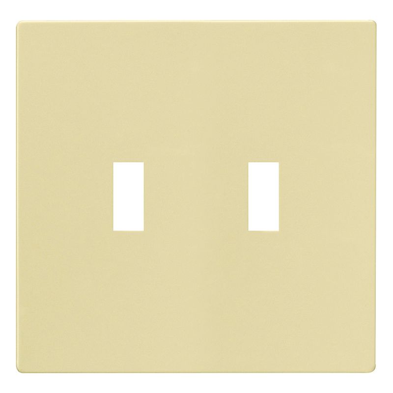 Eaton Wiring Devices PJS2V Wallplate, 4-7/8 in L, 4.94 in W, 2 -Gang, Polycarbonate, Ivory, High-Gloss Ivory