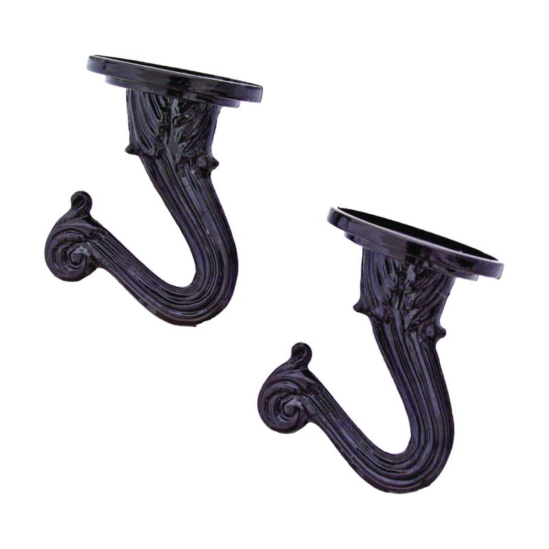 Landscapers Select GB0433L Ceiling Hook, 1.5 in L, 1 Dia in H, Steel, Black Coated Finish, Wall Mount Mounting Black