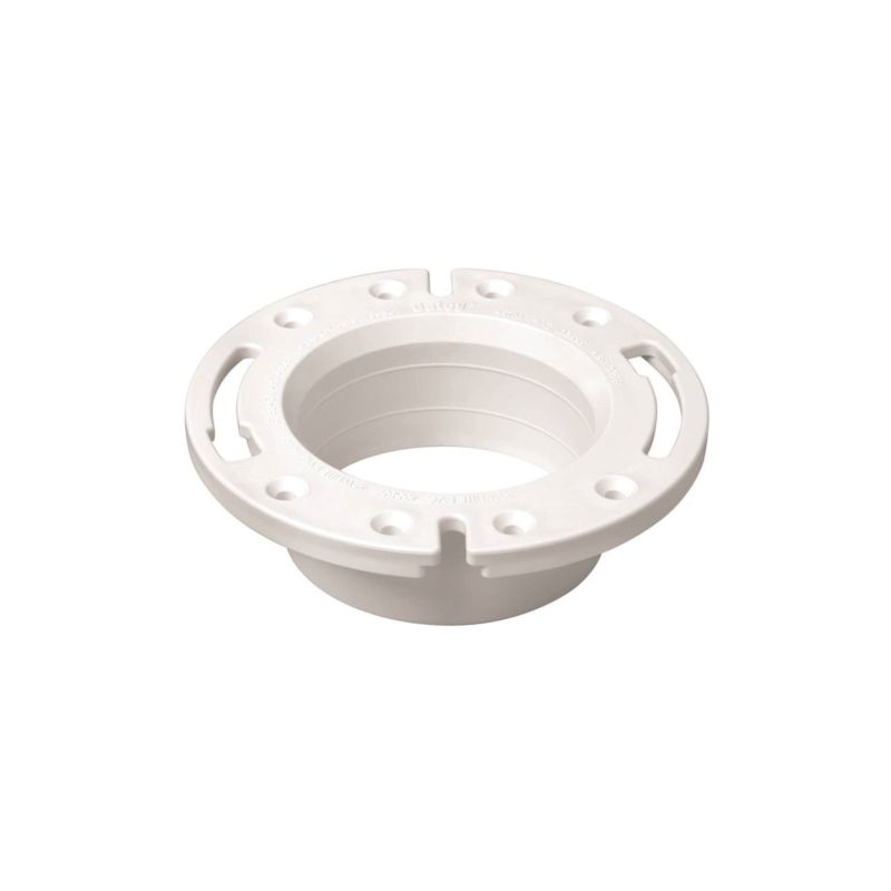 Oatey 43587 Closet Flange, 4 in Connection, PVC, White, For: Most Toilets White
