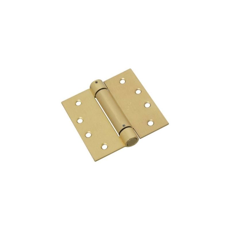 National Hardware N184-580 Spring Hinge, 4 in H Frame Leaf, Cold Rolled Steel, Brass, Removable Pin, Wall Mounting