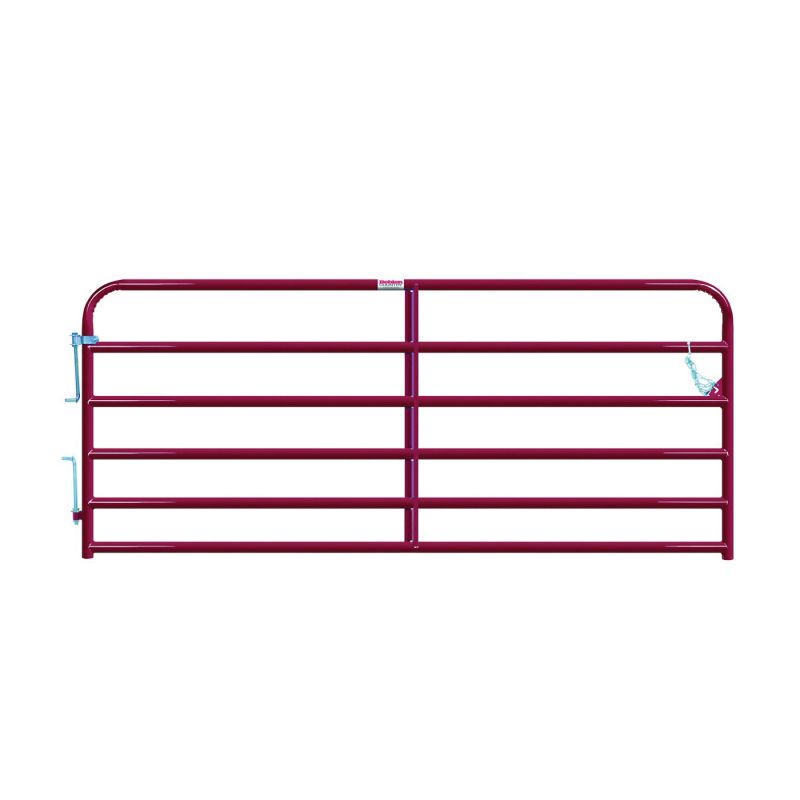 Behlen Country 40120101 Heavy-Duty Gate, 120 in W Gate, 50 in H Gate, 16 ga Frame Tube/Channel, Steel Frame, Red Red