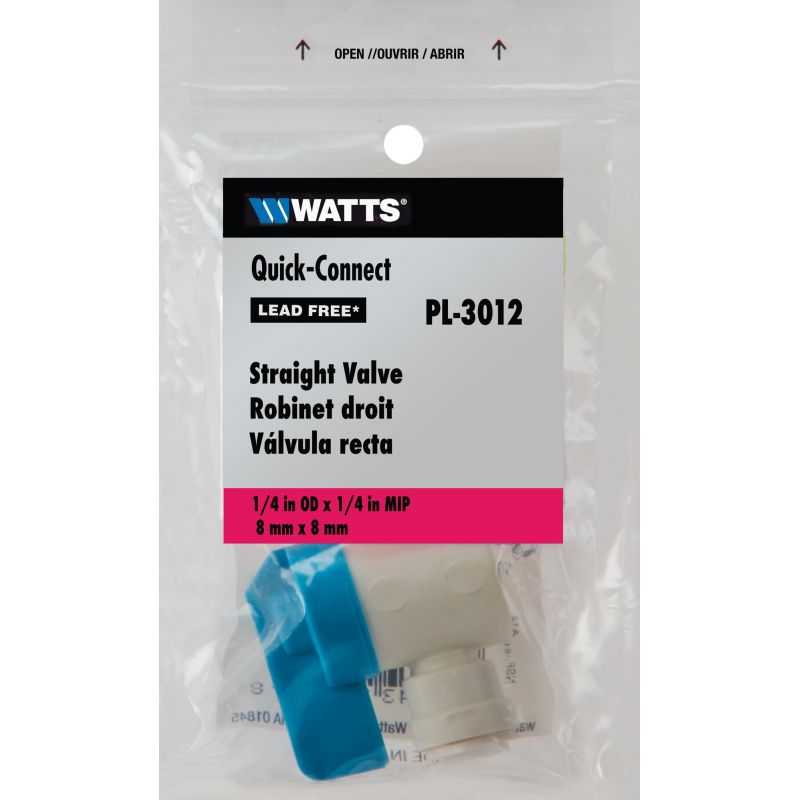 Watts Aqualock Push-to-Connect Straight Plastic Valve