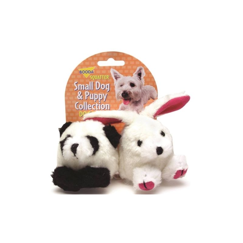 booda 0353596 Dog Toy, S, Panda, Rabbit, Synthetic Fabric, Multi-Color S, Multi-Color