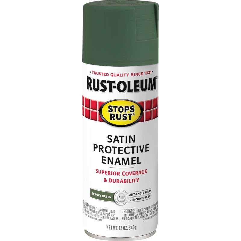 Rust-Oleum Stops Rust Protective Enamel Spray Paint Spruce Green, 12 Oz.