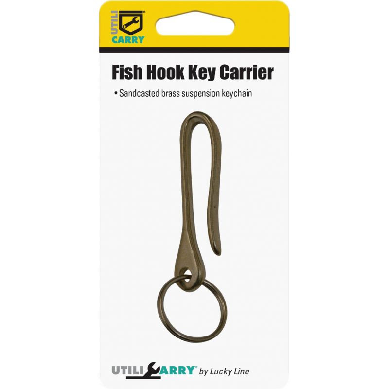 Lucky Line Utilicarry Fishhook Belt Hook Key Ring Antique Brass