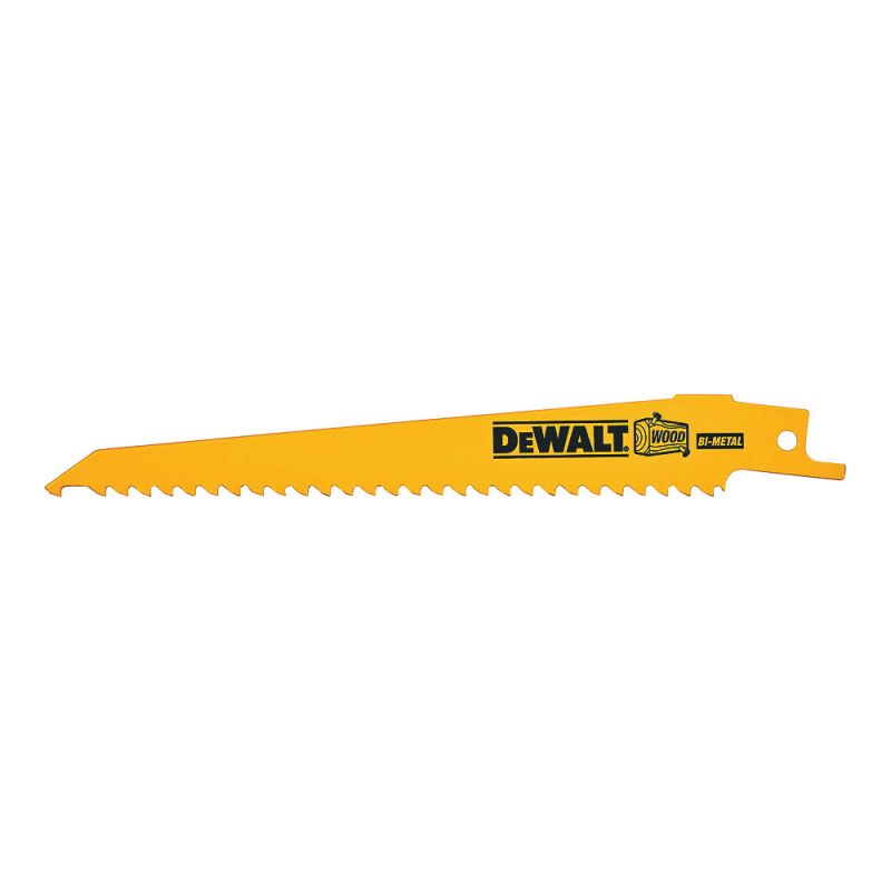 DeWALT DW4846 Reciprocating Saw Blade, 3/4 in W, 8 in L, 10/14 TPI Yellow