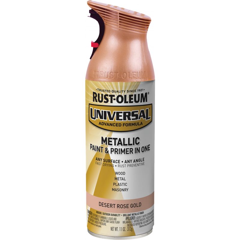 Rust-Oleum Universal Metallic Spray Paint &amp; Primer In One Desert Rose Gold, 11 Oz.