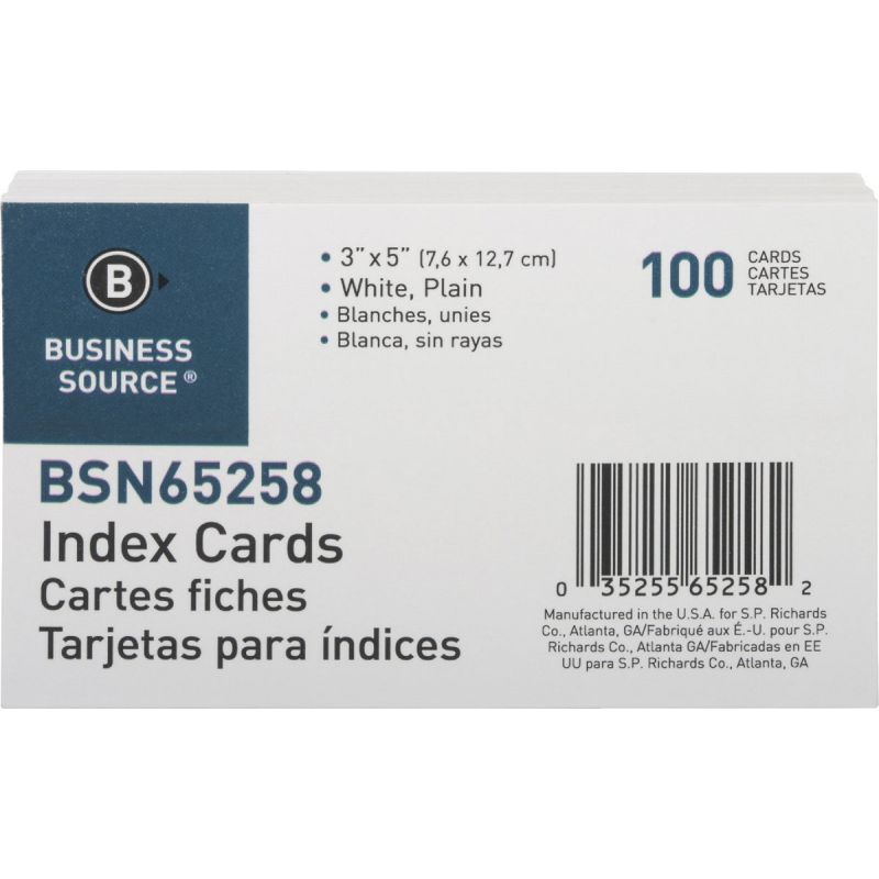 Business Source Index Card 3 In. H. X 5 In. L., White