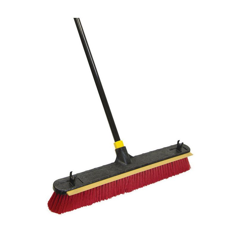 Quickie Bulldozer 635SU 2-in-1 Squeegee Push Broom, 24 in Sweep Face, 3-1/8 in L Trim, PET/Polypropylene Bristle