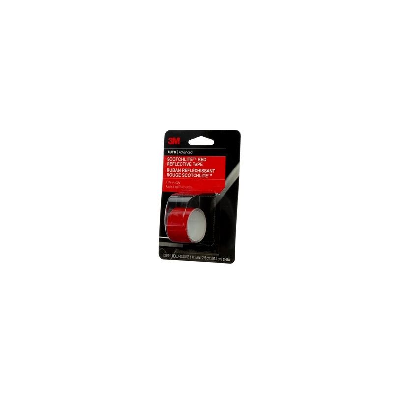 Scotchlite 03458 Reflective Safety Tape, 36 in L, 1 in W, Red Red