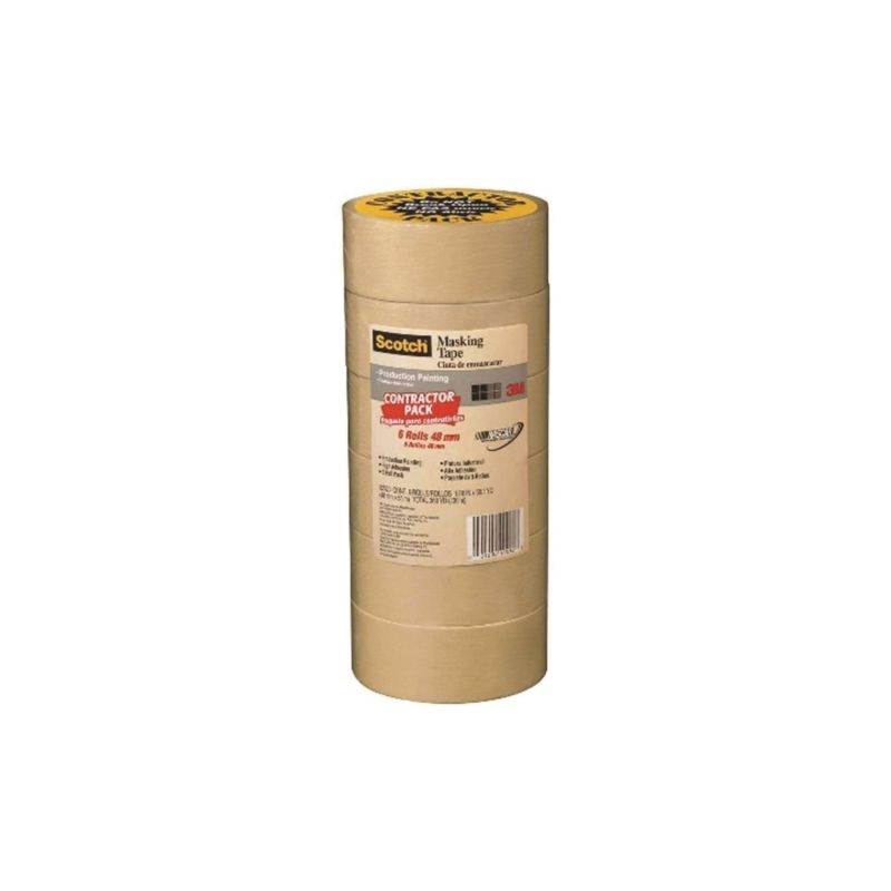 Scotch 2020-48A-CP Masking Tape, 60 yd L, 1.88 in W, Crepe Paper Backing, Beige Beige