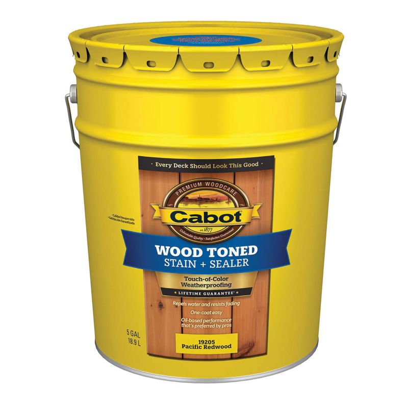 Cabot 19200 Series 140.0019205.008 Deck and Siding Stain, Pacific Redwood, Liquid, 5 gal, Can Pacific Redwood