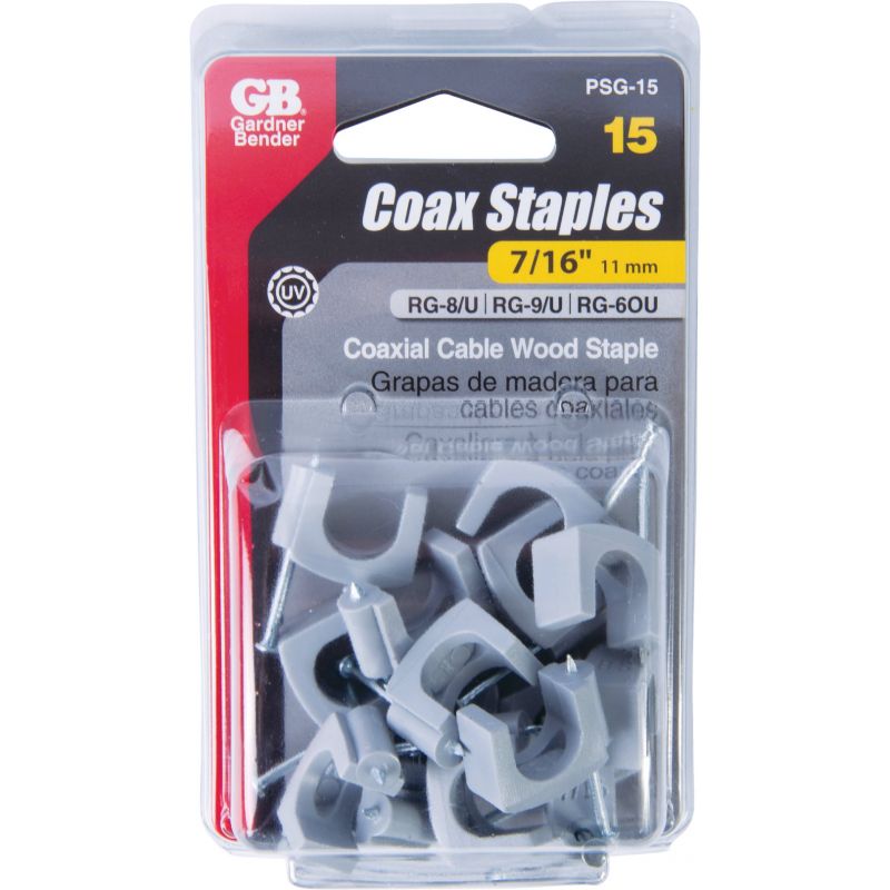 Gardner Bender UV Resistant Coaxial Cable Staple 7/16 In., Gray