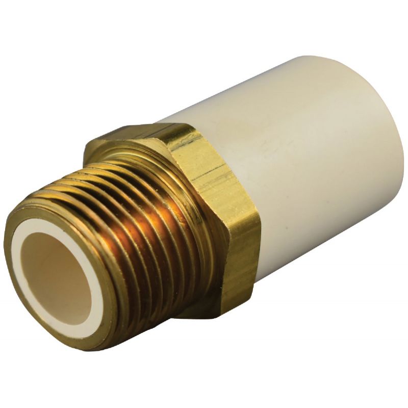 Charlotte Pipe Male to Transition CPVC Adapter 1/2 In. Slip X Brass MIP