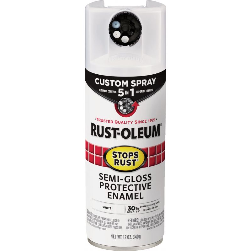 Rust-Oleum Stops Rust Custom Spray 5-In-1 Spray Paint White, 12 Oz.