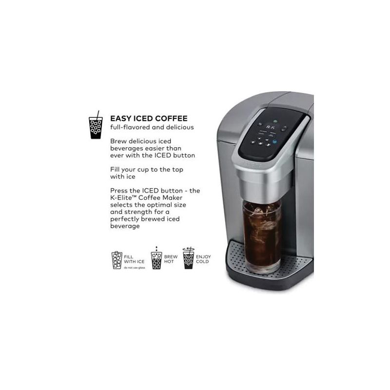 Keurig K-Elite Single Serve K-Cup Pod Coffee Maker Brushed Silver  5000197492 - Best Buy