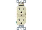 Leviton Tamper Resistant Residential Grade Duplex Outlet Ivory, 20A