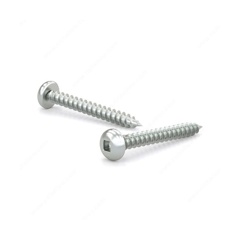 Reliable PKAZ6134MR Screw, #6-18 Thread, 1-3/4 in L, Full Thread, Pan Head, Square Drive, Self-Tapping, Type A Point