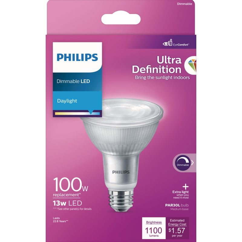 Philips Ultra Definition PAR30L Medium Dimmable LED Floodlight Light Bulb