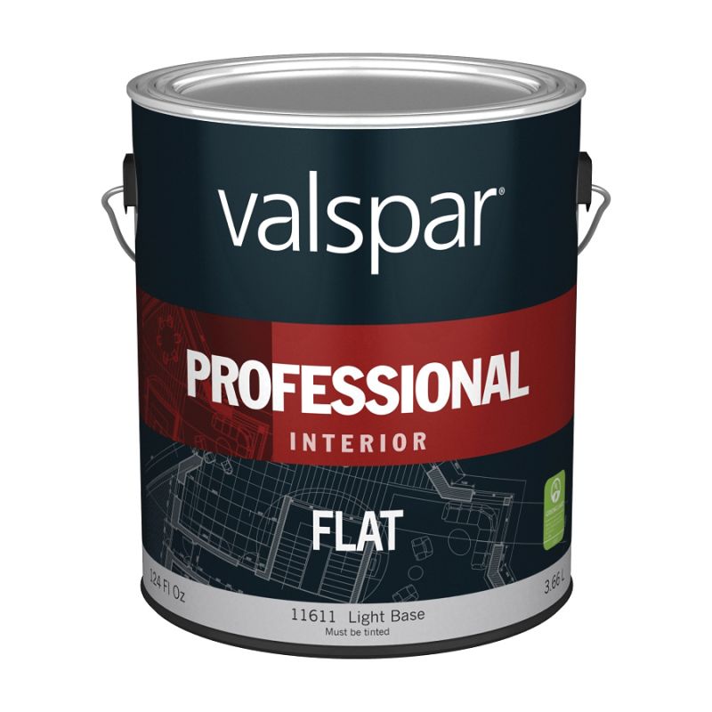 Valspar 11600 Series 045.0011611.007 Interior Paint, Flat, Light, 1 gal, Can, Latex Base Light