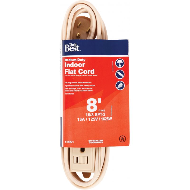 Do it Best 16/3 Flat Plug Extension Cord Tan, 13