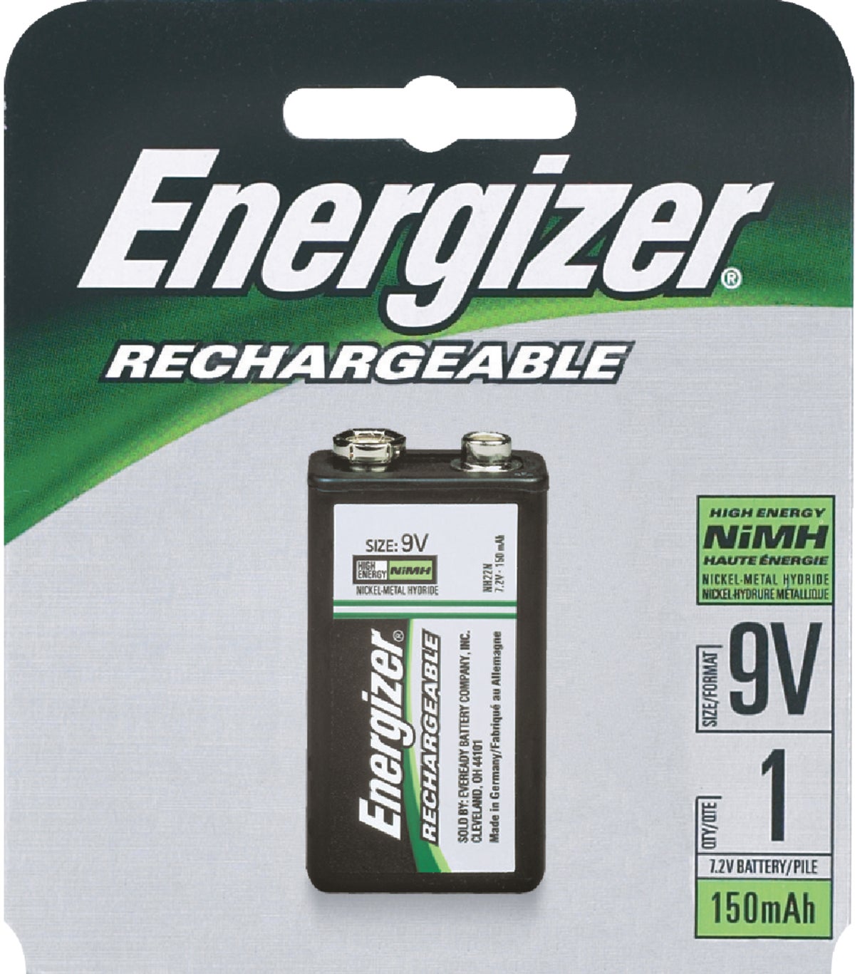 por favor confirmar Golpeteo raíz Buy Energizer Recharge 9V Rechargeable Battery 150 MAh