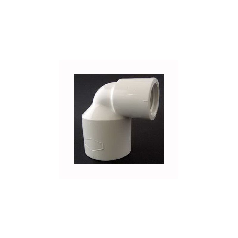 IPEX 435515 Reducing Pipe Elbow, 3/4 x 1/2 in, Socket x FPT, 90 deg Angle, PVC, White, SCH 40 Schedule, 150 psi Pressure White
