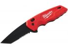 Milwaukee FASTBACK Serrated Folding Knife Red, 3-1/4 In.