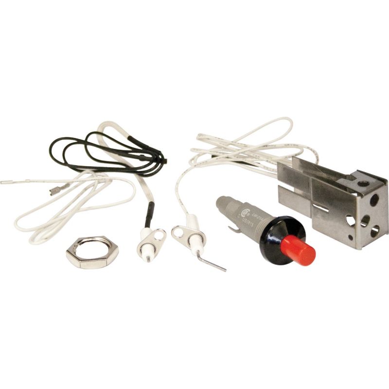 GrillPro Gas Grill Push Button Igniter Kit Black With Red Button