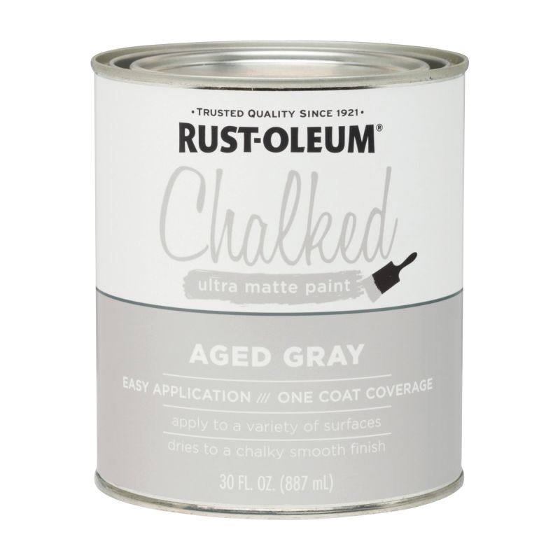 Rust-Oleum 285143 Chalk Paint, Ultra Matte, Aged Gray, 30 oz Aged Gray (Pack of 2)