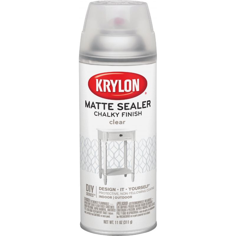 Krylon Chalky Finish Matte Sealer Spray Paint Sealer Clear, 11 Oz.