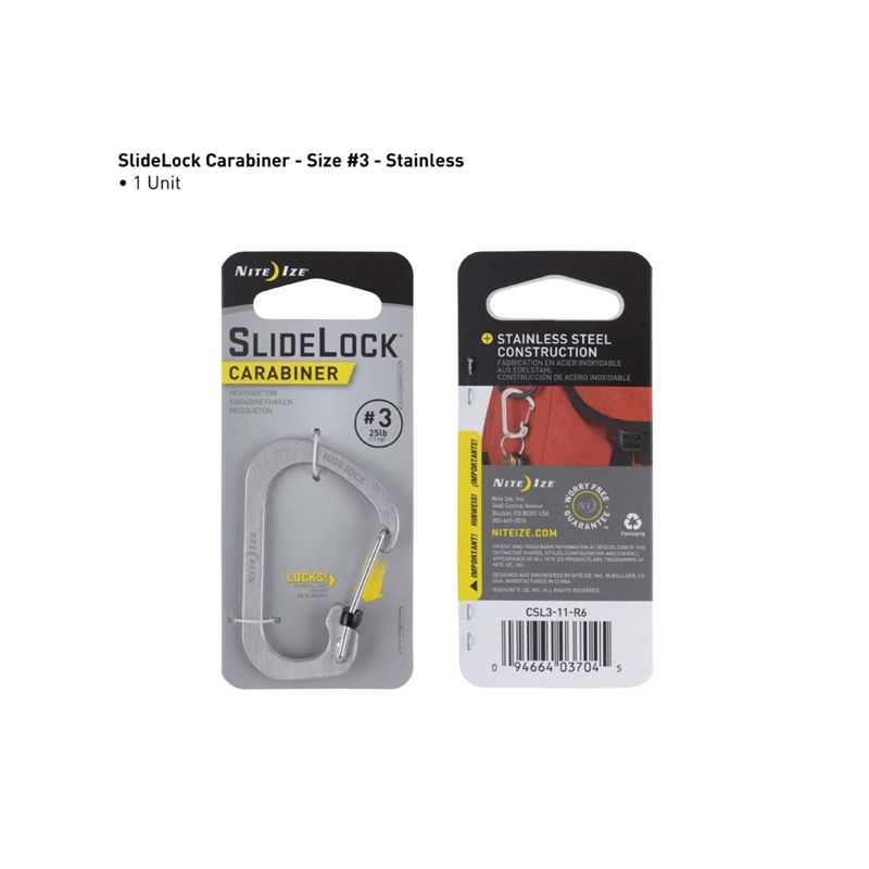Nite Ize CSL3-11-R6 Classic Utility Carabiner, Stainless Steel