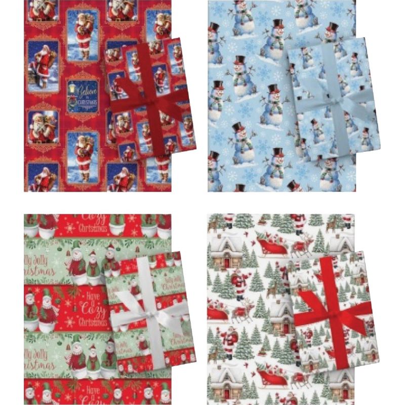 Paper Images Traditional Christmas Gift Wrapping Paper (Pack of 48)