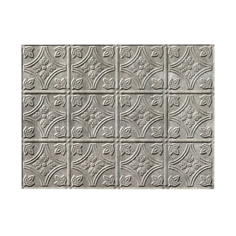 Fasade D6021 Backsplash Panel, 24 in L, 18 in W, Thermoplastic, Silver Silver