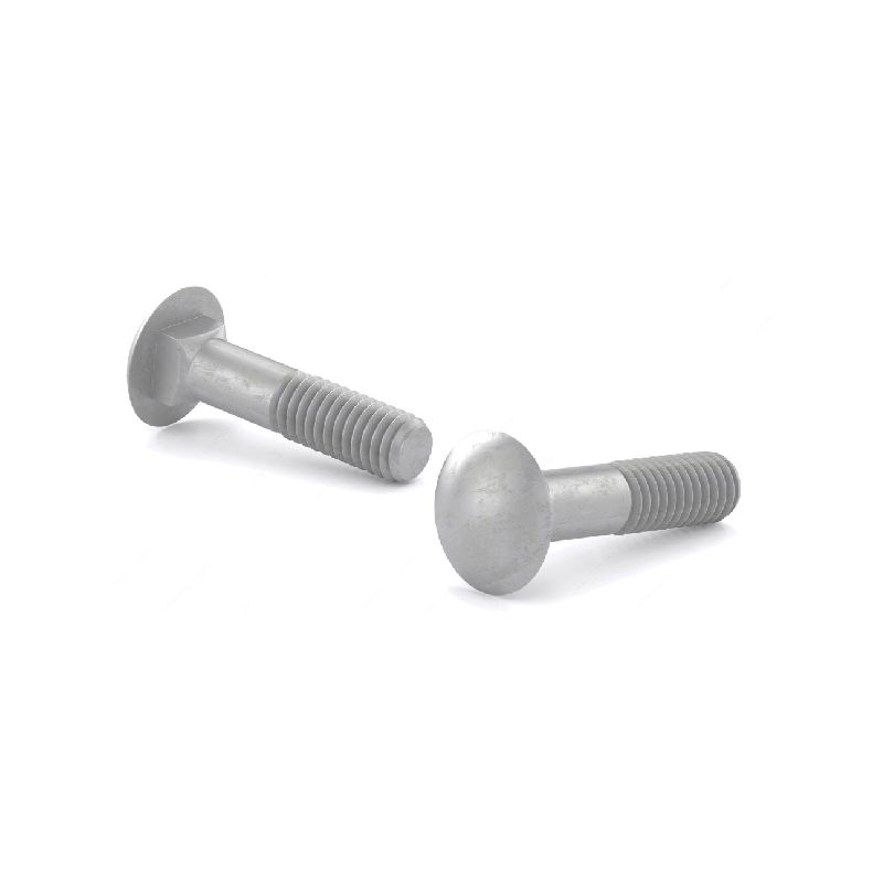 Reliable CBHDG38134CT Carriage Bolt, 3/8-16 Thread, 1-3/4 in OAL, A Grade, Galvanized Steel, Coarse, Full Thread
