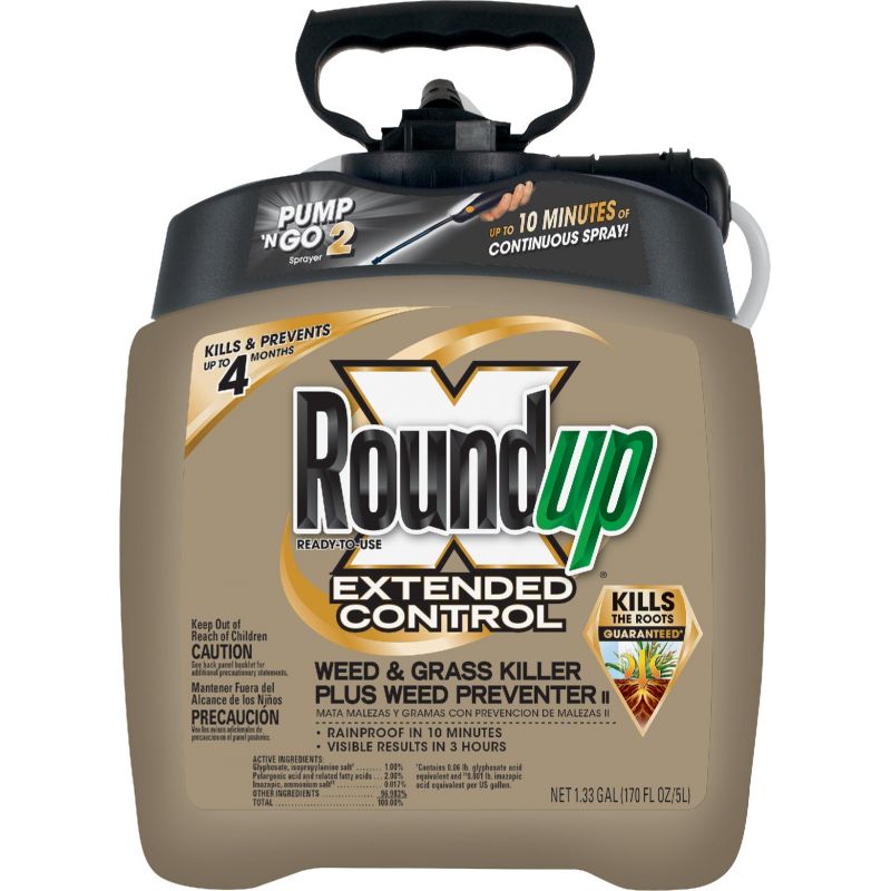 Roundup Extended Control Weed &amp; Grass Killer Plus Weed Preventer II 1.33 Gal., Wand Sprayer