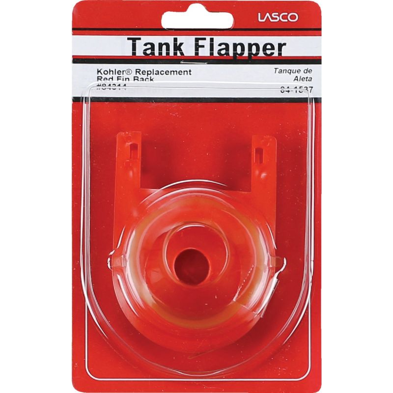 Lasco Fin Back Toilet Flapper with Chain 4.10&quot; L X 3.0&quot; W X 2.6&quot; H, Red