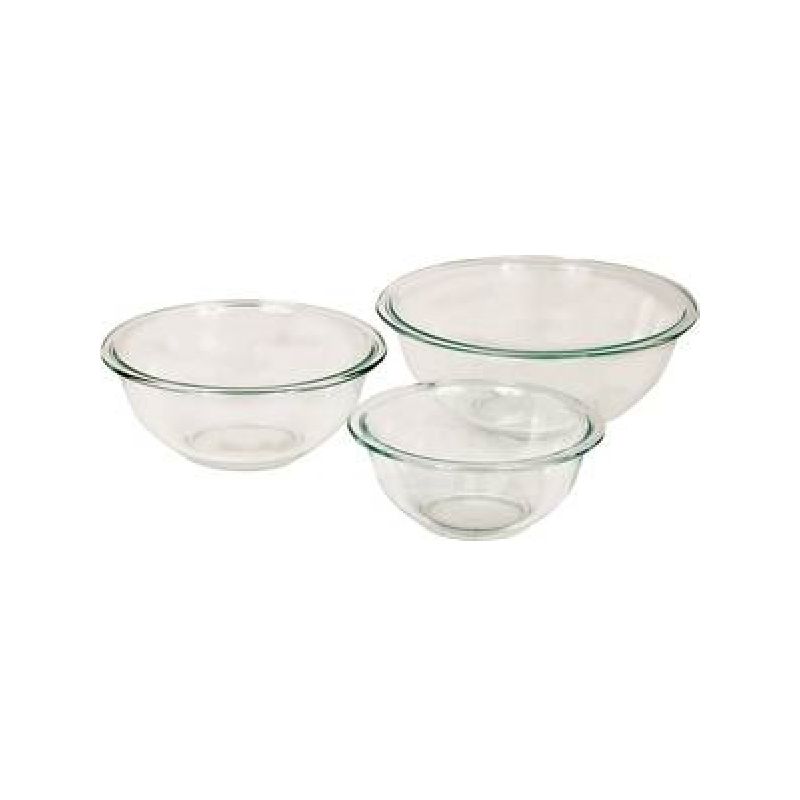Pyrex 6001001 Mixing Bowl Set, Glass, Clear Clear