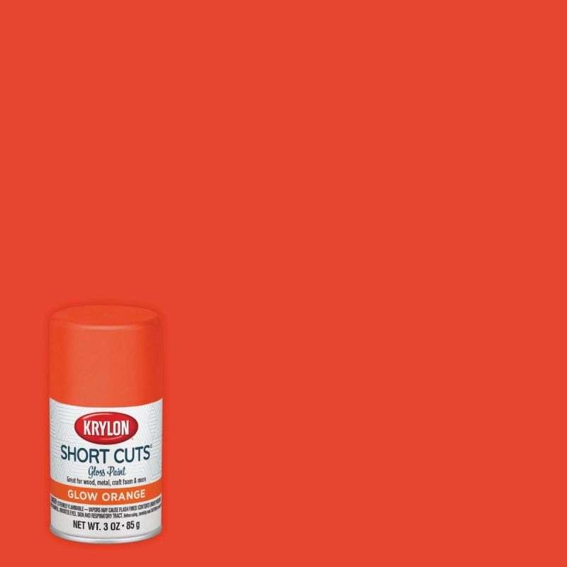 Krylon Short Cuts Enamel Spray Paint Glow Orange, 3 Oz.