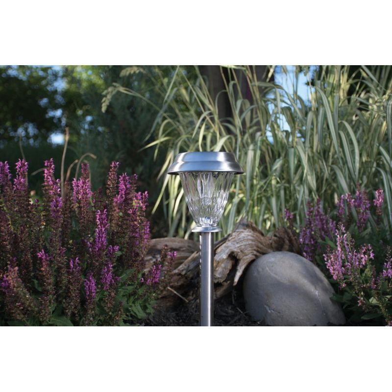 Moonrays Stainless Steel Solar Path Light Stainless Steel (Pack of 9)