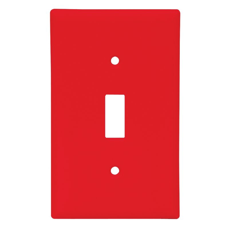 Eaton Wiring Devices 5134RD-BOX Wallplate, 4-1/2 in L, 2-3/4 in W, 1 -Gang, Nylon, Red, High-Gloss Red