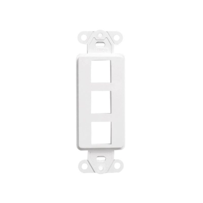 Leviton 41642-00W Wallplate Insert, 2-39/64 in L, 1.29 in W, 2 -Gang, Plastic, White White