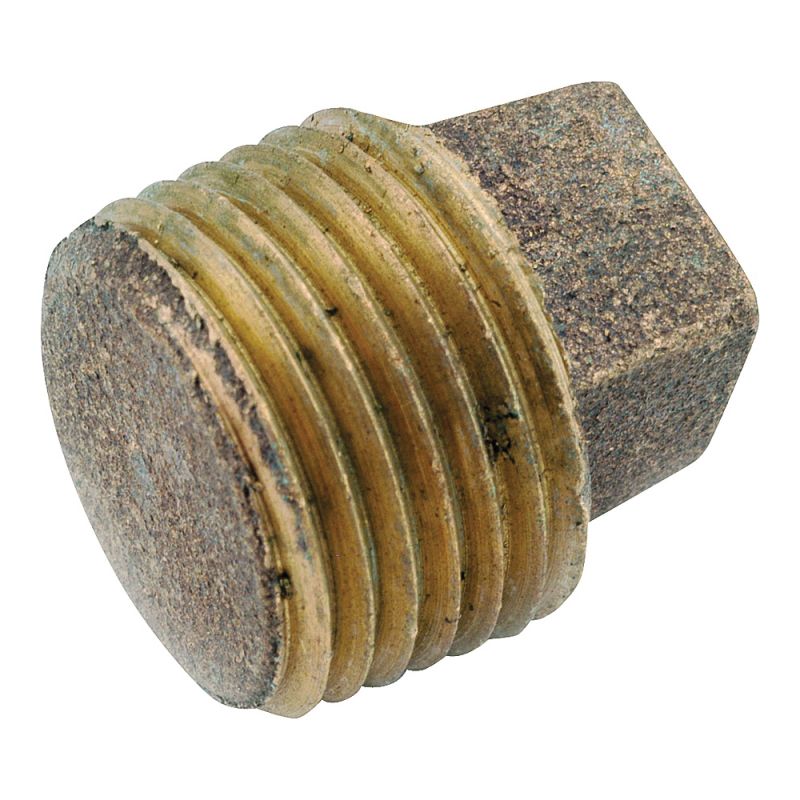 Anderson Metals 738114-04 Solid Pipe Plug, 1/4 in, IPT, Brass Red