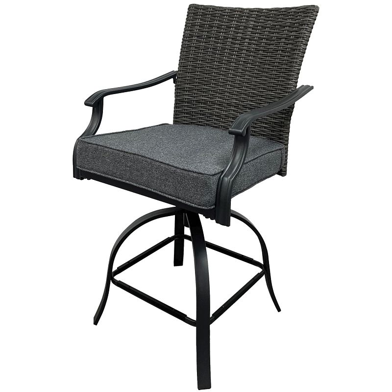 Seasonal Trends H23S0880P Swivel Balcony Chair, 23.82 in W, 26.97 in D, 44.49 in H, Fabric and Wicker Seat