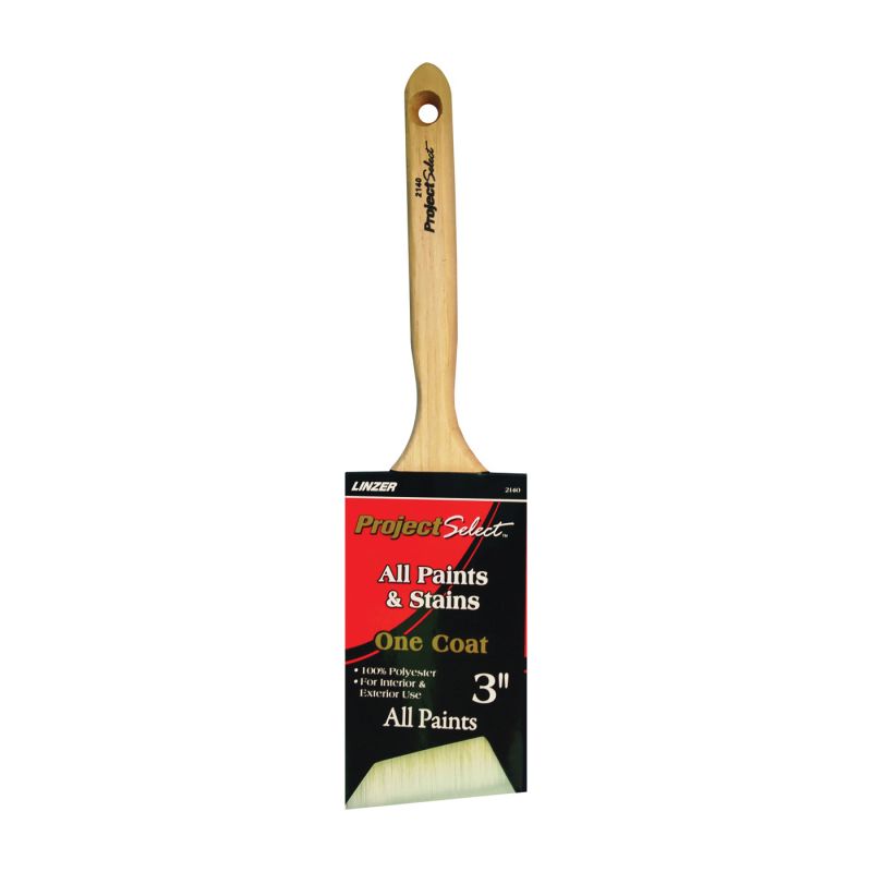 Linzer WC 2140-3 Paint Brush, 3 in W, 3-1/4 in L Bristle, Polyester Bristle, Sash Handle Natural Handle